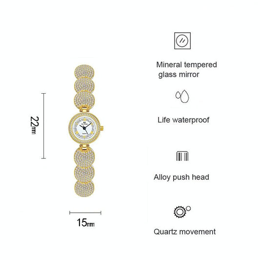 Diamond-inlaid Chain Watch