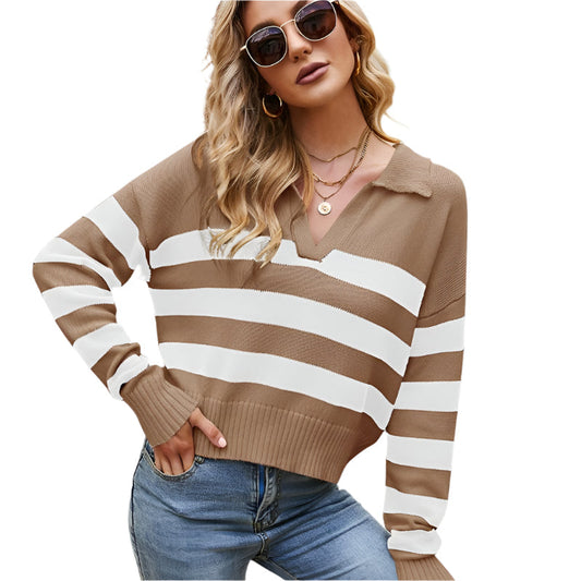 Loose Stripes Colour Pullover Sweater