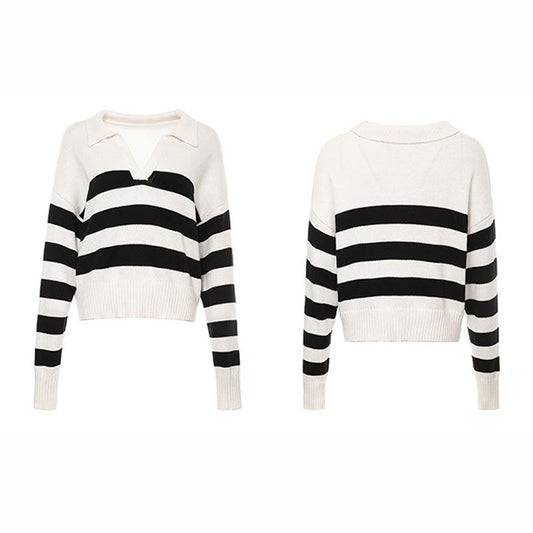 Loose Stripes Colour Pullover Sweater