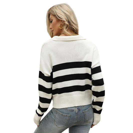 Loose Stripes Colour Pullover Sweater