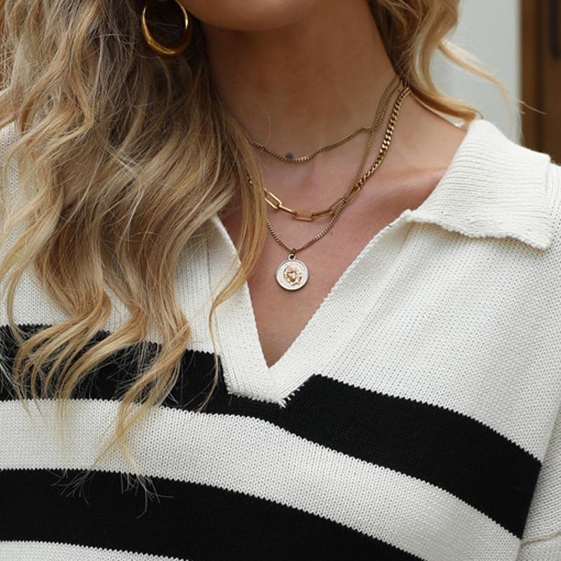 Loose Stripes Colour Pullover Sweater