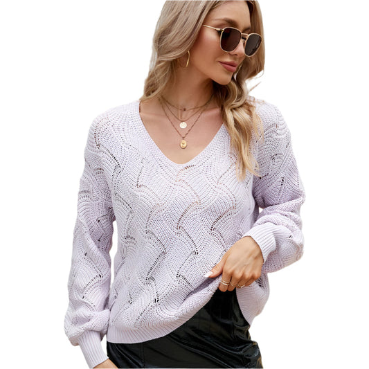 V-Neck Loose Knitted Bottoming Sweater