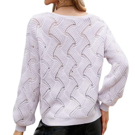 V-Neck Loose Knitted Bottoming Sweater
