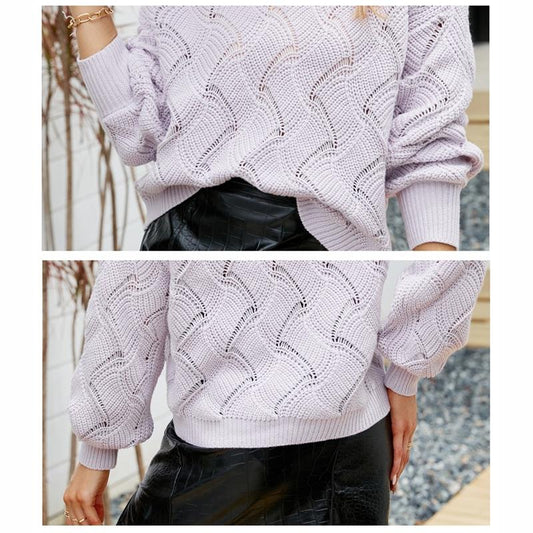 V-Neck Loose Knitted Bottoming Sweater