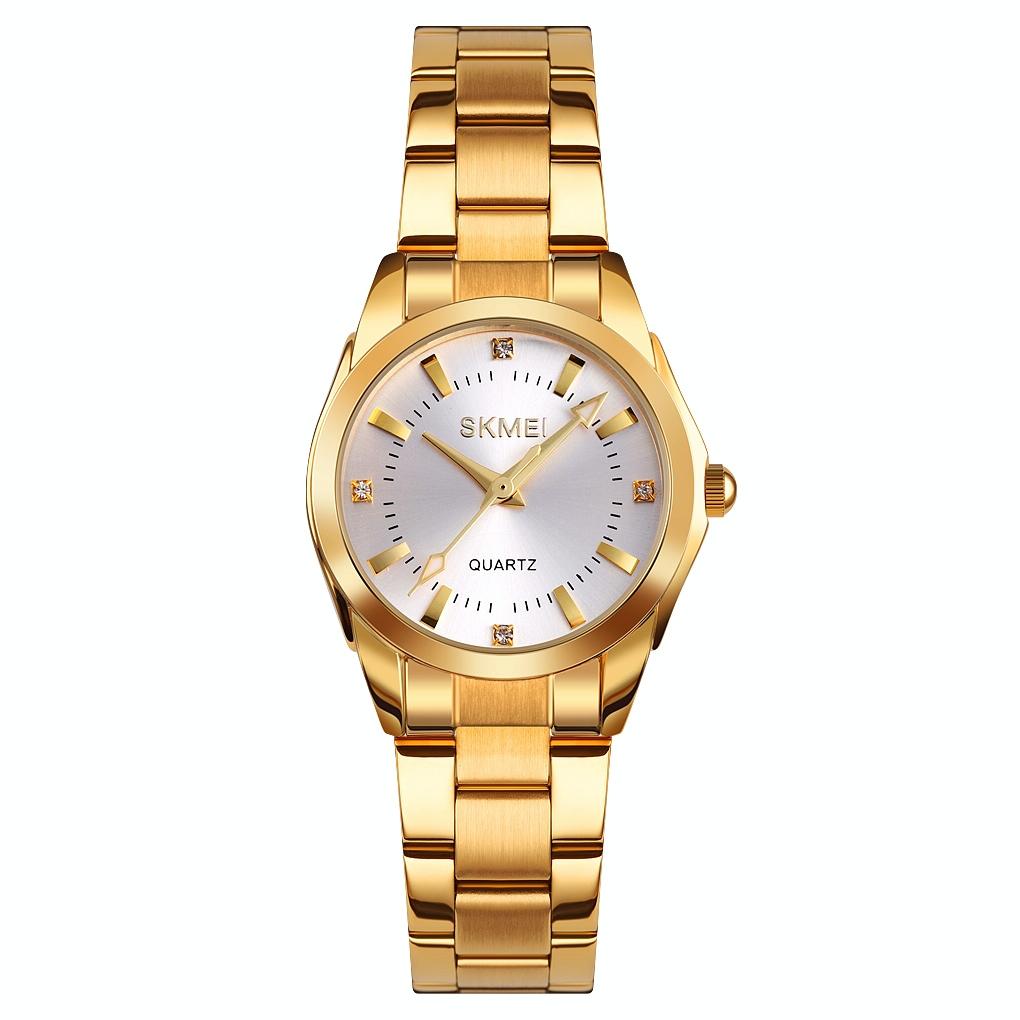 Waterproof Quartz Women's Watch with Rhinestone Steel Strap