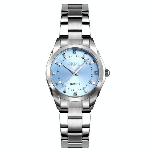 Waterproof Quartz Women's Watch with Rhinestone Steel Strap