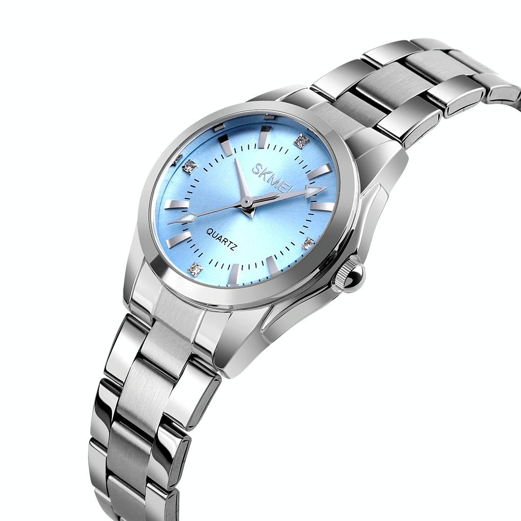 Waterproof Quartz Women's Watch with Rhinestone Steel Strap