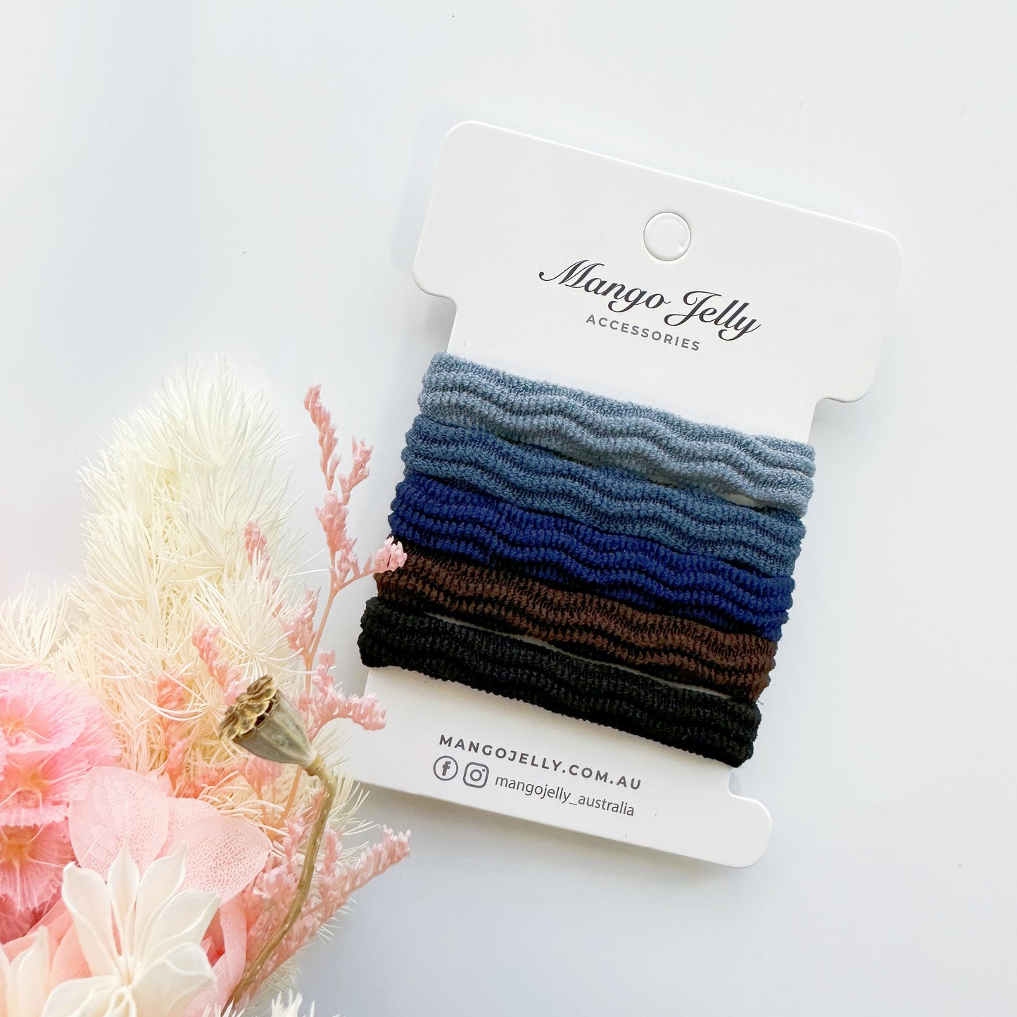 MANGO JELLY Metal Free Textured Hair ties 4cm