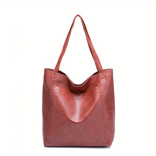 Vintage PU Leather Tote Bag