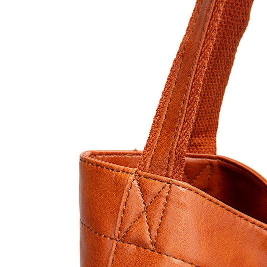 Vintage PU Leather Tote Bag