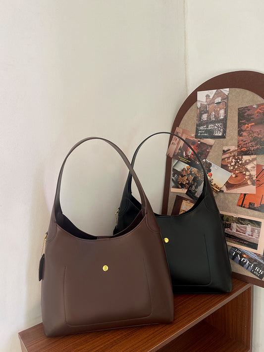 Oil-Wax Leather Style Shoulder Bag