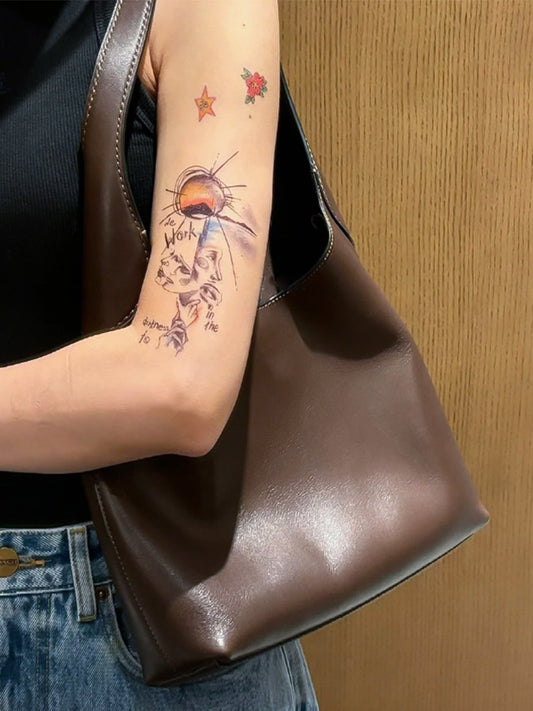Oil-Wax Leather Style Shoulder Bag