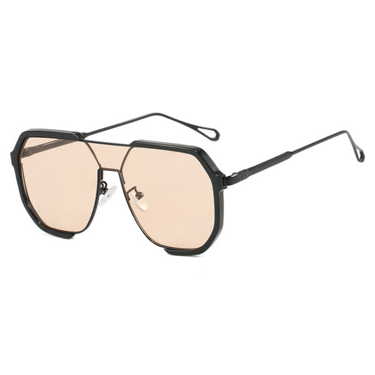 Oversized Aviator Metal Frame Sunglasses