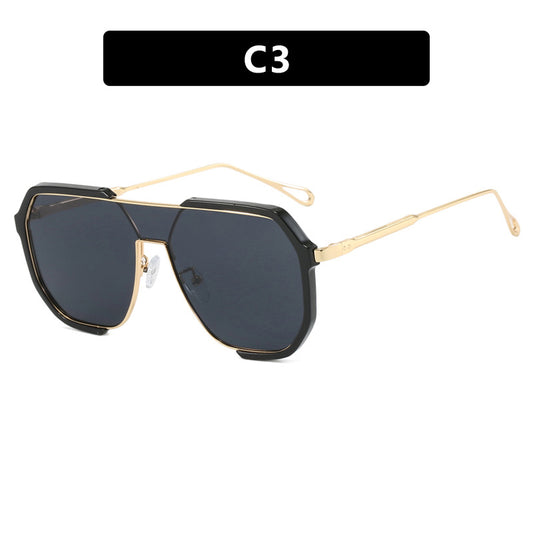 Oversized Aviator Metal Frame Sunglasses