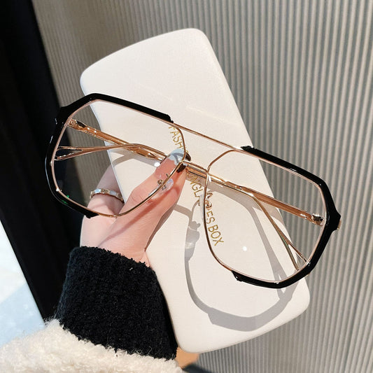 Oversized Aviator Metal Frame Sunglasses
