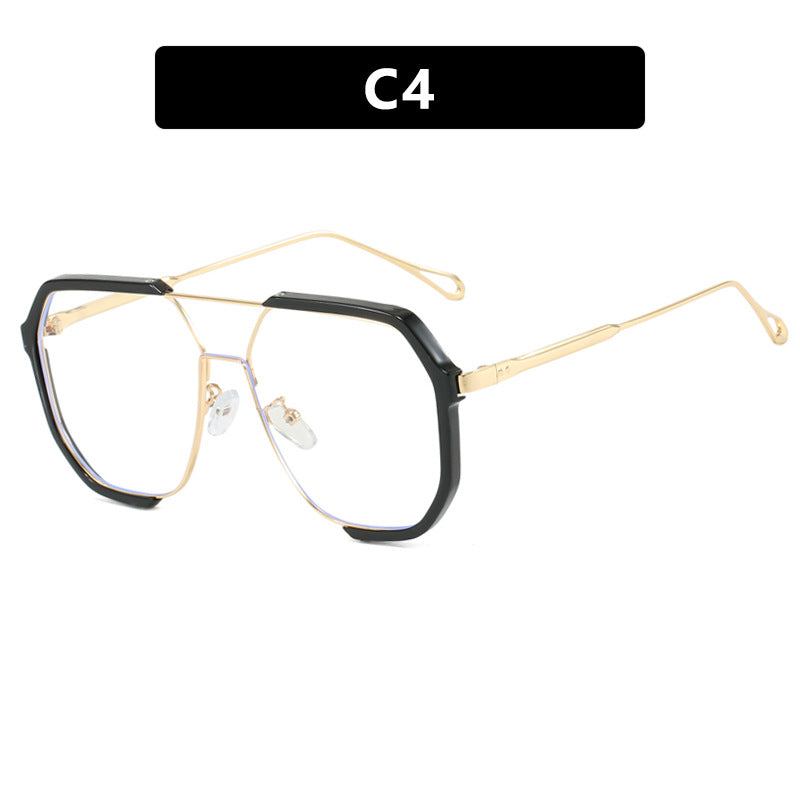 Oversized Aviator Metal Frame Sunglasses