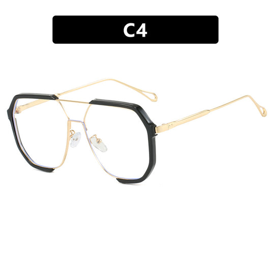 Oversized Aviator Metal Frame Sunglasses