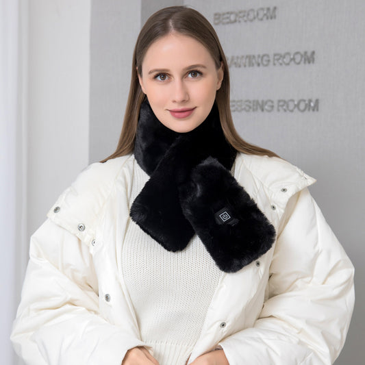 Adjustable Electric Heated Scarf with Plush Fabric