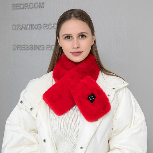 Adjustable Electric Heated Scarf with Plush Fabric