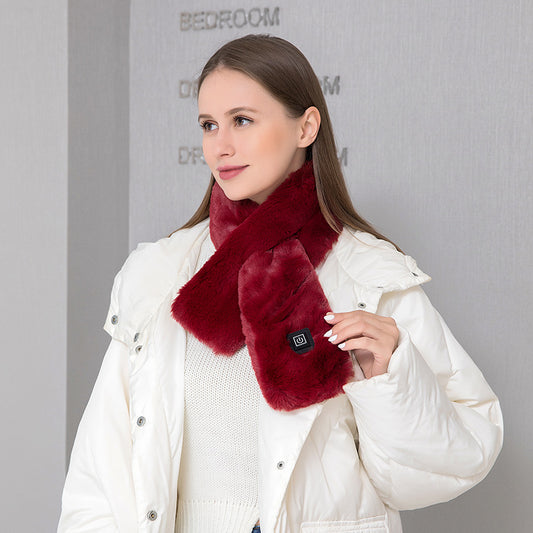 Adjustable Electric Heated Scarf with Plush Fabric