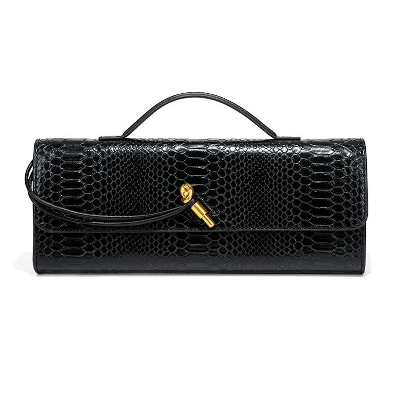 Clutch Bag with Snake Print Design