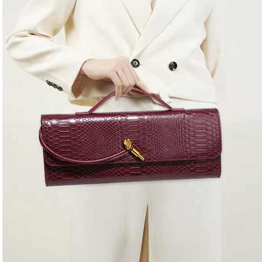 Clutch Bag with Snake Print Design