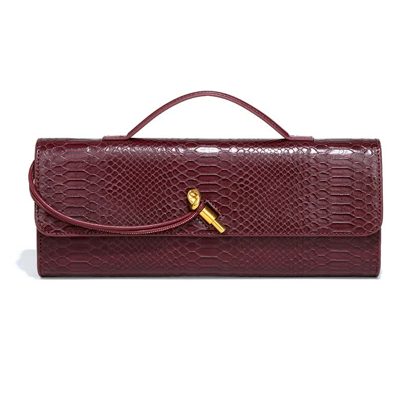 Clutch Bag with Snake Print Design