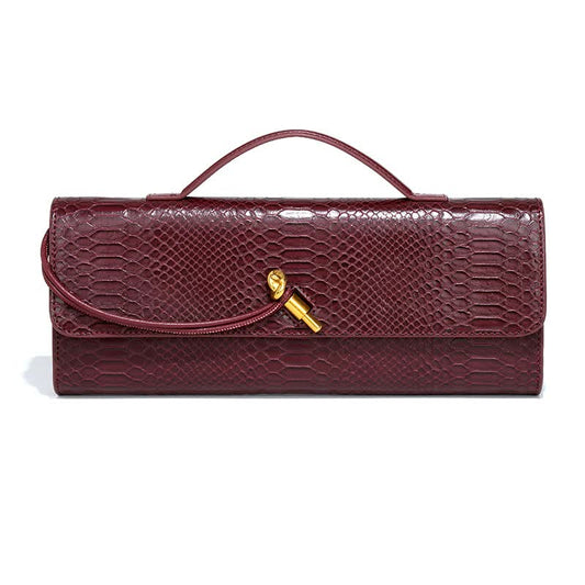 Clutch Bag with Snake Print Design