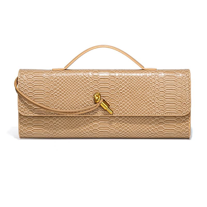 Clutch Bag with Snake Print Design