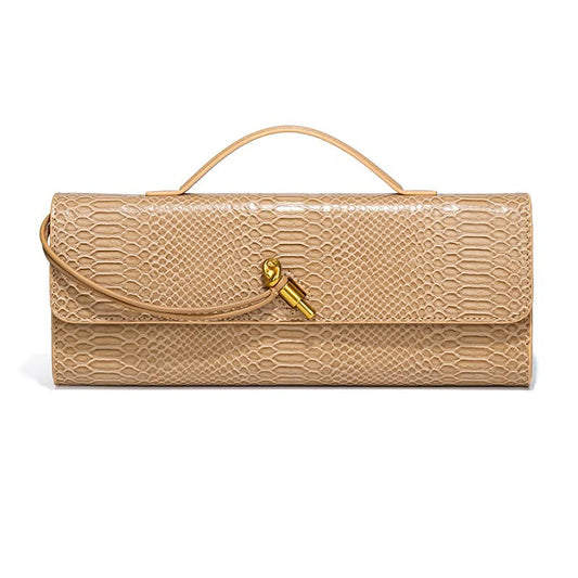 Clutch Bag with Snake Print Design