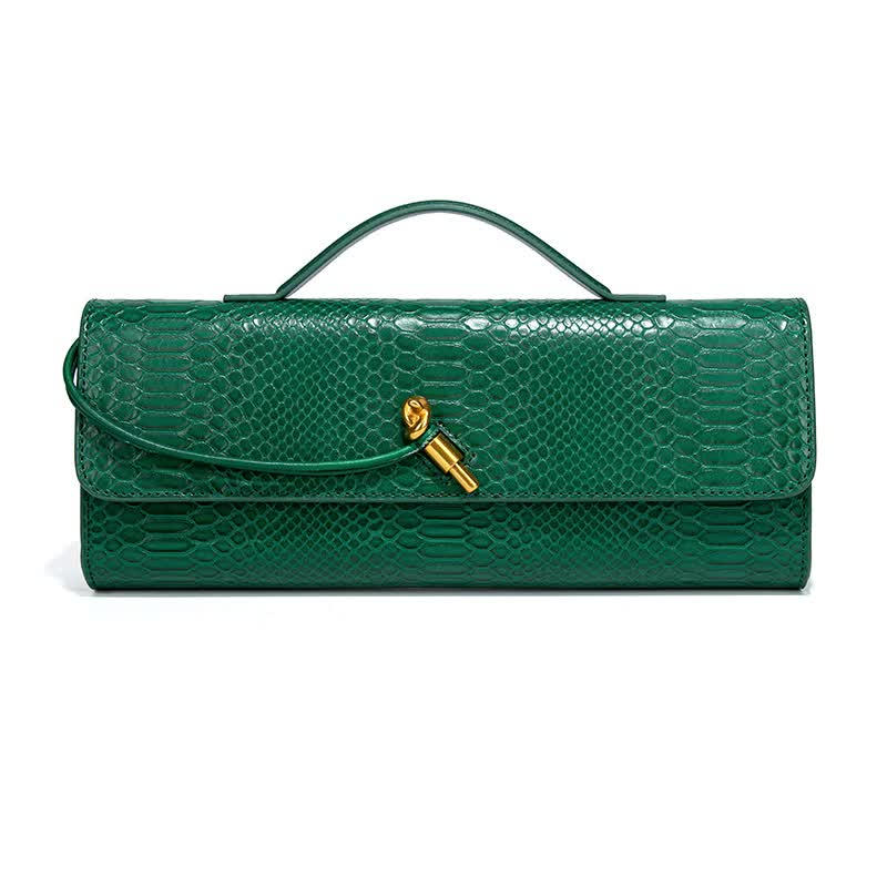 Clutch Bag with Snake Print Design