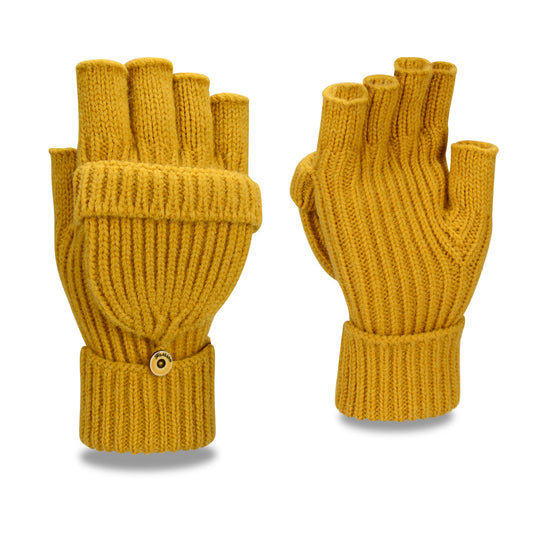 Warm Knitted 2-in-1 Fingerless Gloves with Flip Top Cover
