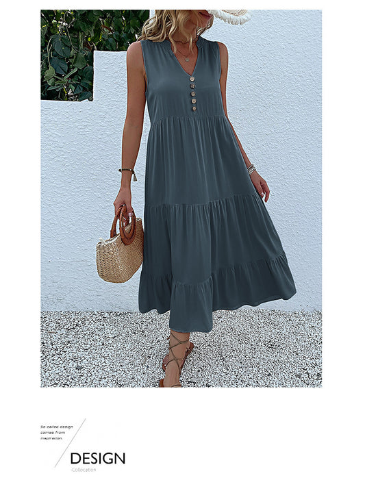 Flowy Sleeveless Midi Dress