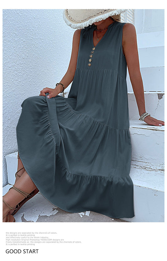 Flowy Sleeveless Midi Dress