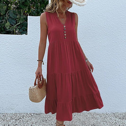 Flowy Sleeveless Midi Dress