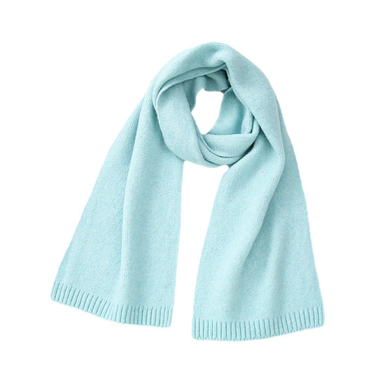 Soft Wool-Blend Solid Colour Knit Scarf