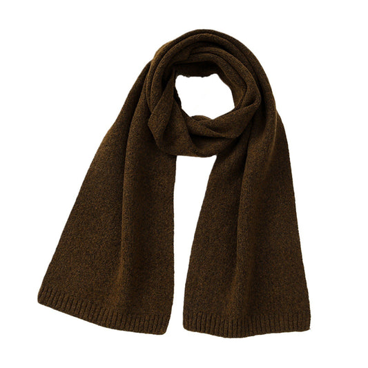 Soft Wool-Blend Solid Colour Knit Scarf