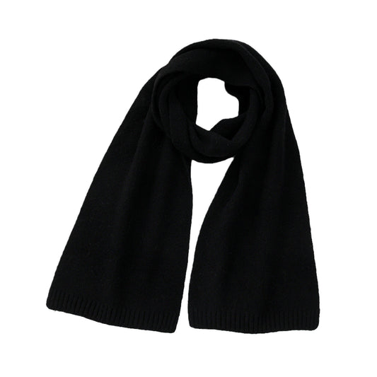 Soft Wool-Blend Solid Colour Knit Scarf