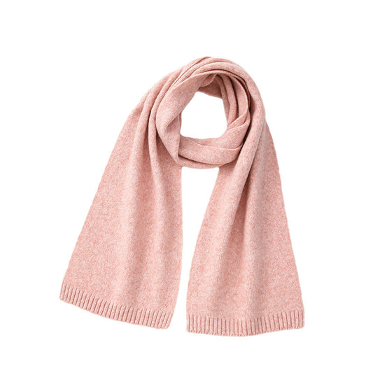 Soft Wool-Blend Solid Colour Knit Scarf