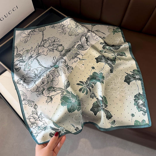 Floral Design Mulberry Silk Shawl