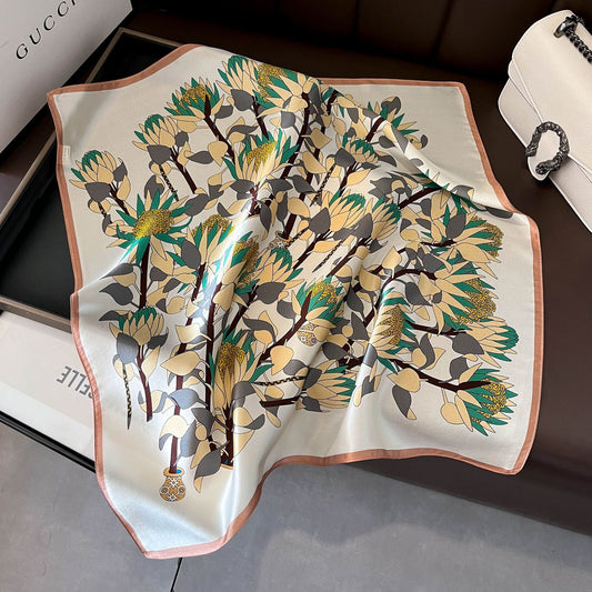 Floral Design Mulberry Silk Shawl