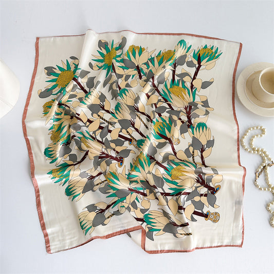 Floral Design Mulberry Silk Shawl