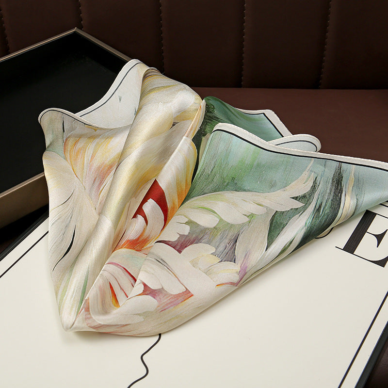 Floral Design Mulberry Silk Shawl