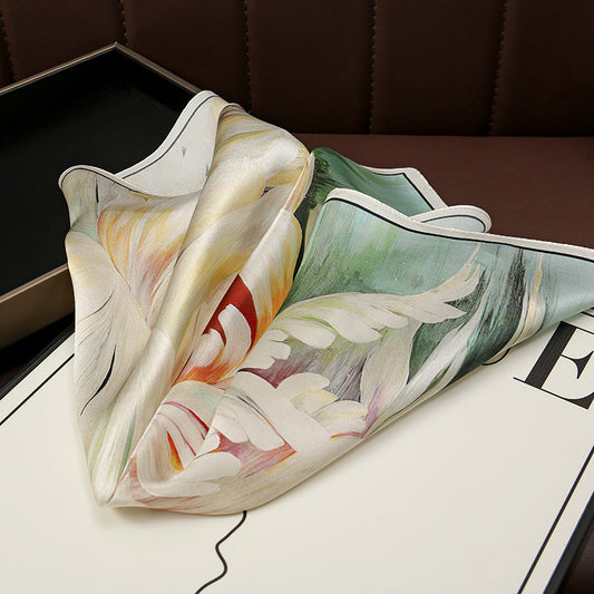 Floral Design Mulberry Silk Shawl