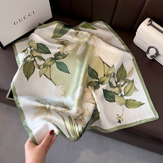 Floral Design Mulberry Silk Shawl