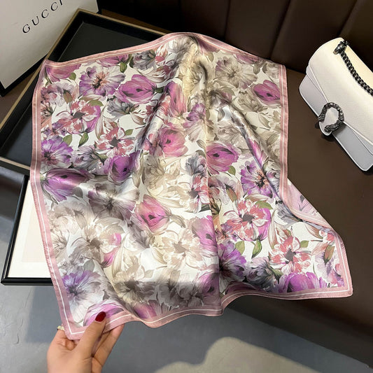 Floral Design Mulberry Silk Shawl