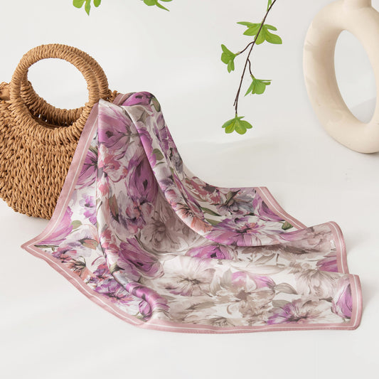 Floral Design Mulberry Silk Shawl