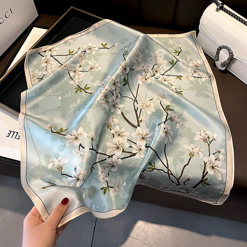 Floral Design Mulberry Silk Shawl