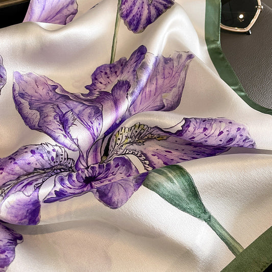 Floral Design Mulberry Silk Shawl