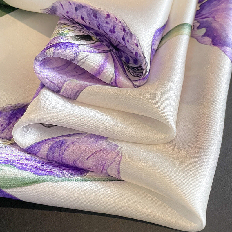 Floral Design Mulberry Silk Shawl